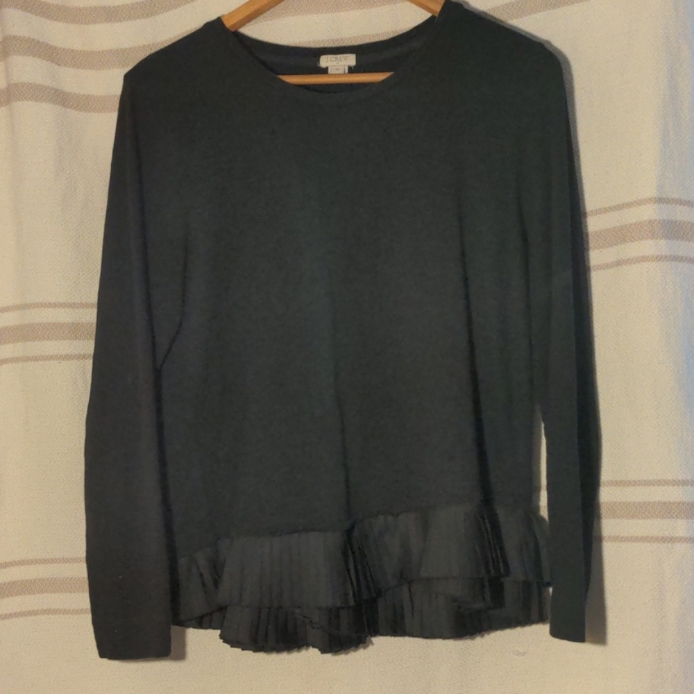 J. Crew | black pleated top